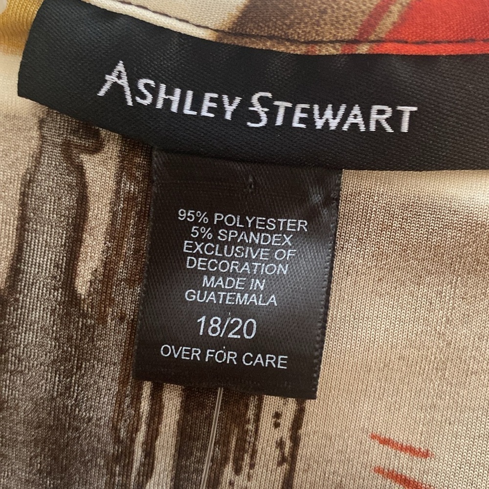 Ashley Stewart dress deep V-neckline w/heavy beadwork below knee size 18/20 NWT - Picture 6 of 9